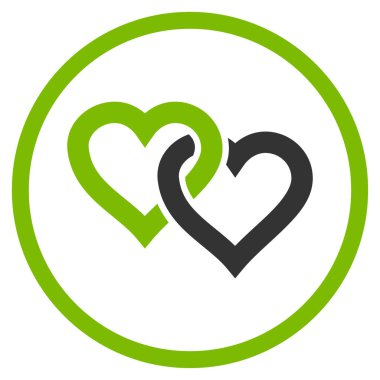 Vektör simge bağlantılı kupa yuvarlak