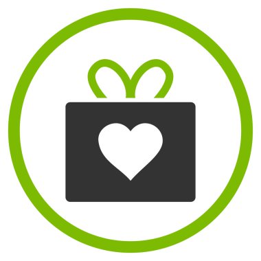 Sevgi hediye yuvarlak vektör simgesi