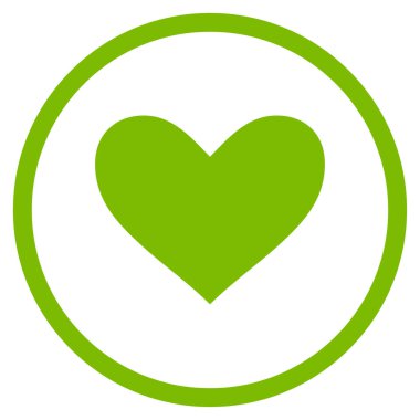 Aşk kalp yuvarlak vektör simgesi