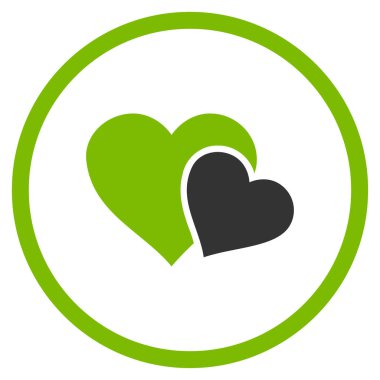 Sevgi kalpleri yuvarlak vektör simgesi