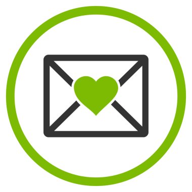 Aşk mektubu yuvarlak vektör simgesi