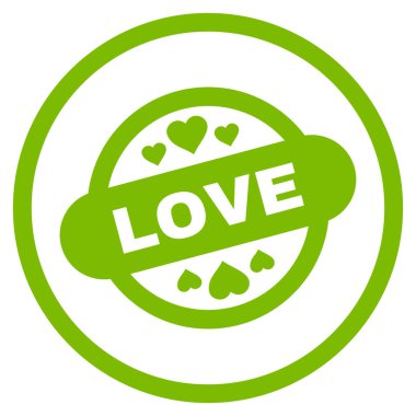 Aşk damga mühür yuvarlak vektör simgesi