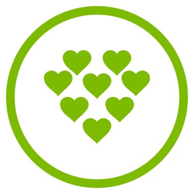 Güzel kalpler yuvarlak vektör simgesi