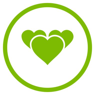 Sevgililer günü kalpleri yuvarlak vektör simgesi