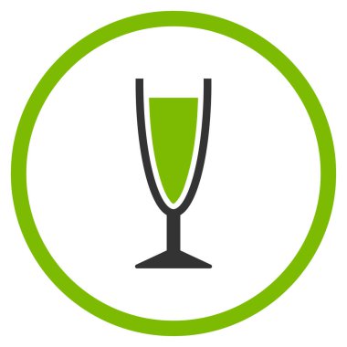 Şarap kadehi yuvarlak vektör simgesi