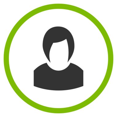 Kadın profili vektör simge yuvarlak