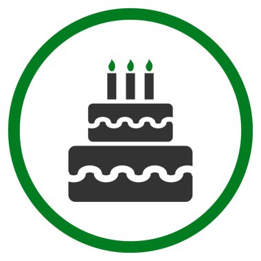 Doğum günü pastası yuvarlak vektör simgesi