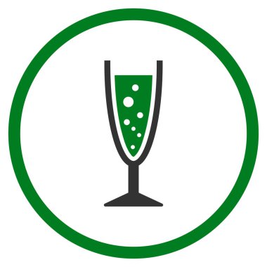 Şampanya Kadehi yuvarlak vektör simgesi