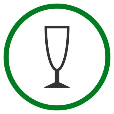 Vektör simgesi boş şarap kadehi yuvarlak