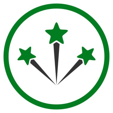 Festival Fireworks yuvarlak vektör simgesi