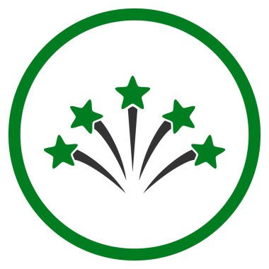 Havai fişek patlama yuvarlak vektör simgesi