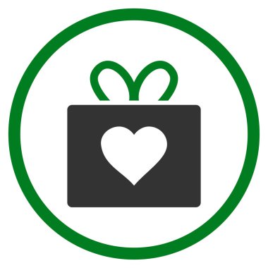 Sevgi hediye yuvarlak vektör simgesi