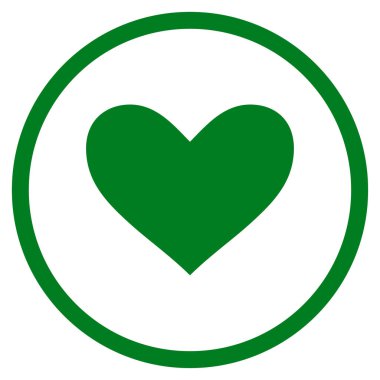 Aşk kalp yuvarlak vektör simgesi