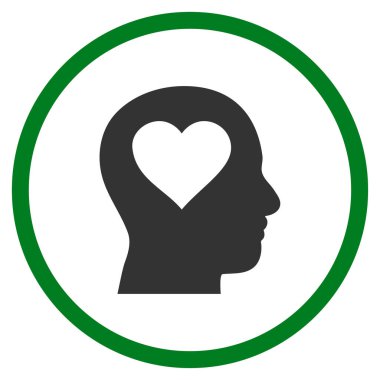 Kafa yuvarlak vektör simgesinde seviyorum