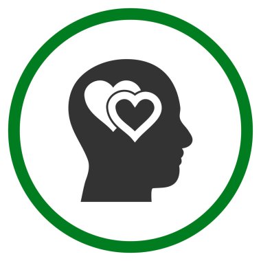 Zihin yuvarlak vektör simgesinde seviyorum