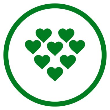 Güzel kalpler yuvarlak vektör simgesi