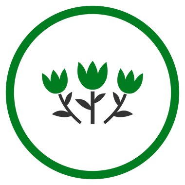 Lale çiçek yuvarlak vektör simgesi