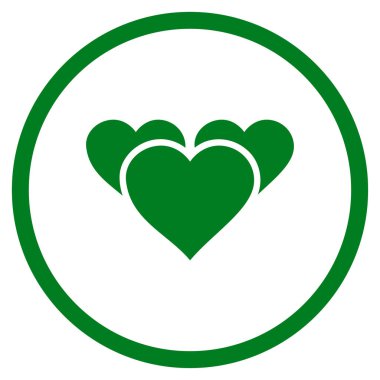 Sevgililer günü kalpleri yuvarlak vektör simgesi