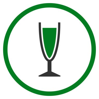 Şarap kadehi yuvarlak vektör simgesi