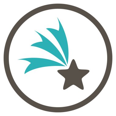 Kayan yıldızı yuvarlak vektör simgesi