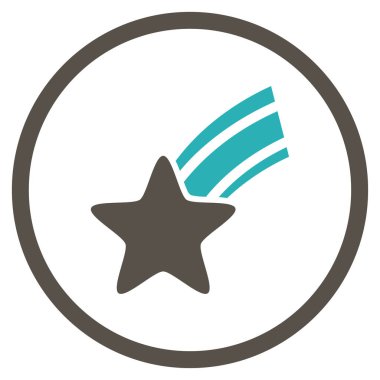 Kayan yıldızı yuvarlak vektör simgesi