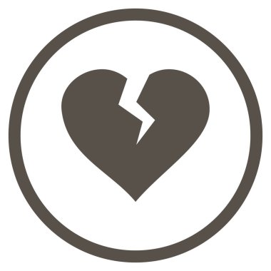 Kalp Break yuvarlak vektör simgesi