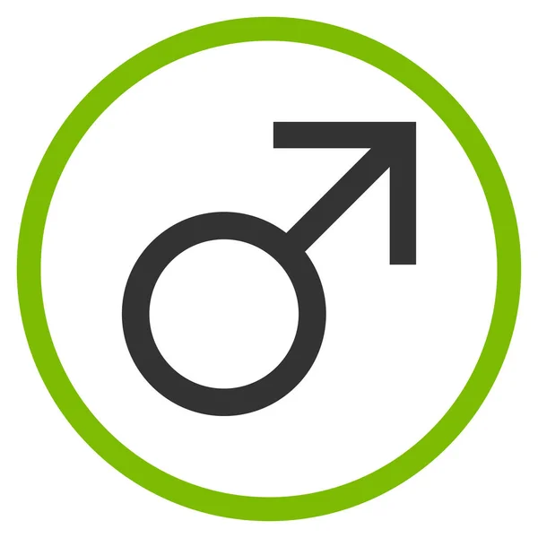 Marte Símbolo masculino redondeado Vector icono — Vector de stock