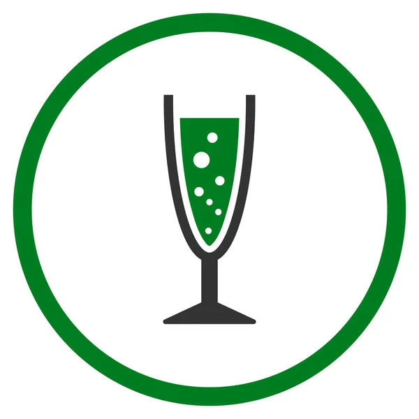 Champagne glas rundade vektor symbol — Stock vektor