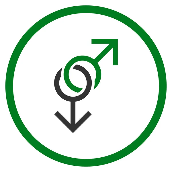 Símbolo de amor gay redondeado Vector icono — Vector de stock