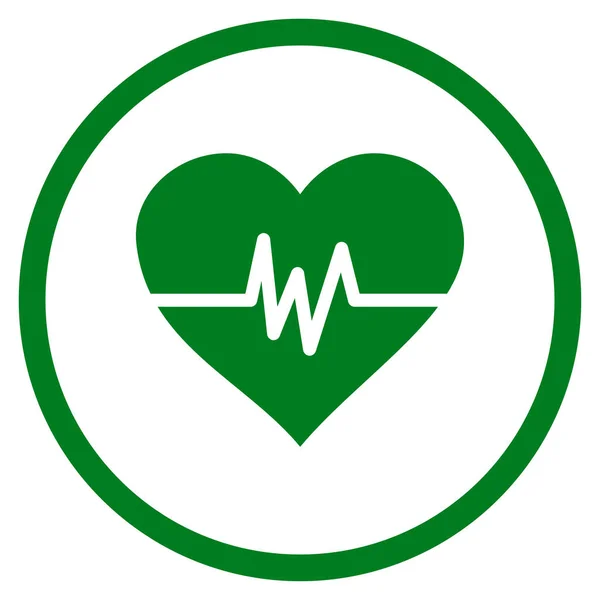 Heart Pulse Rounded Vector Icon — Stock Vector