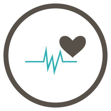 Kalp nabız sinyal yuvarlak vektör simgesi