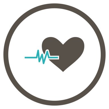 Kalp nabız yuvarlak vektör simgesi