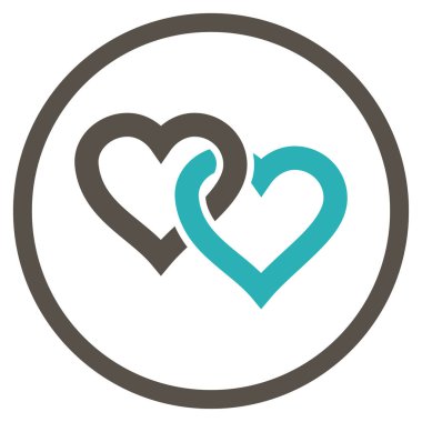 Vektör simge bağlantılı kupa yuvarlak