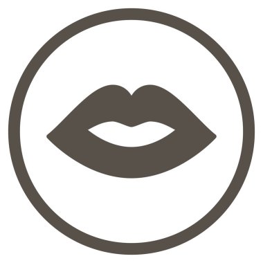 Dudaklar yuvarlak vektör simgesi