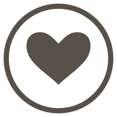 Aşk kalp yuvarlak vektör simgesi