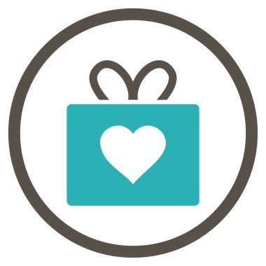 Sevgi hediye yuvarlak vektör simgesi