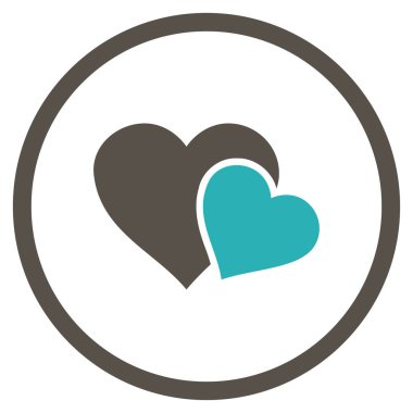 Sevgi kalpleri yuvarlak vektör simgesi