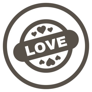 Aşk damga mühür yuvarlak vektör simgesi