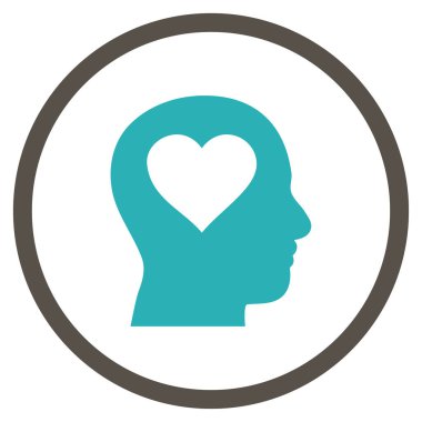 Kafa yuvarlak vektör simgesinde seviyorum