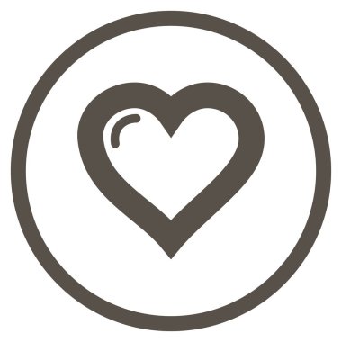 Aşk kalp yuvarlak vektör simgesi