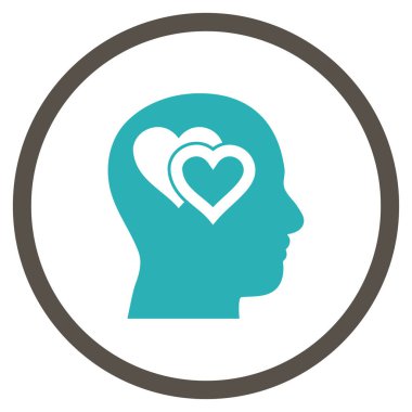 Zihin yuvarlak vektör simgesinde seviyorum