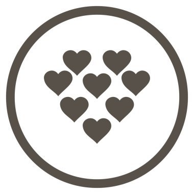 Güzel kalpler yuvarlak vektör simgesi