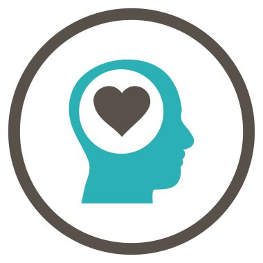 Kafa yuvarlak vektör simge düşünüyorum seviyorum