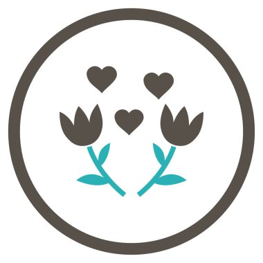 Güzel Lale çiçek yuvarlak vektör simgesi