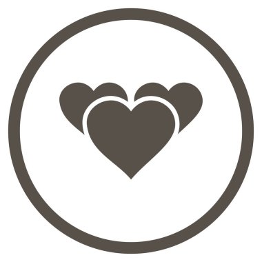 Sevgililer günü kalpleri yuvarlak vektör simgesi