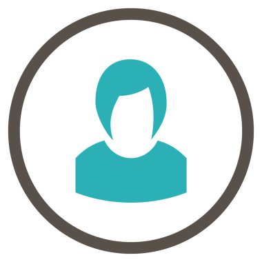 Kadın profili vektör simge yuvarlak