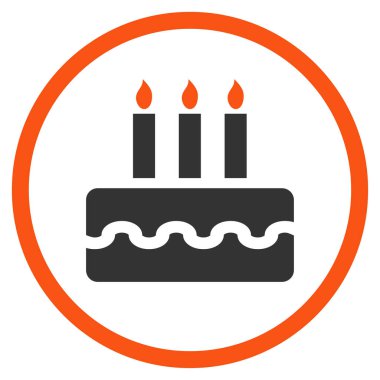 Doğum günü pastası yuvarlak vektör simgesi