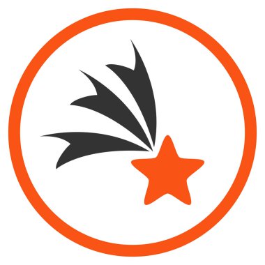 Kayan yıldızı yuvarlak vektör simgesi