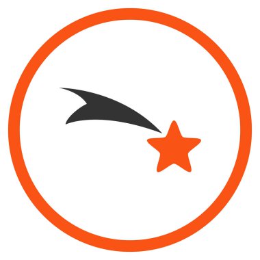 Kayan yıldızı yuvarlak vektör simgesi