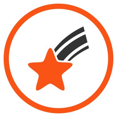 Kayan yıldızı yuvarlak vektör simgesi